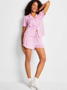 State of Day Women's 2-Pc. Short-Sleeve Notched-Collar Pajama Set Size XL 10621